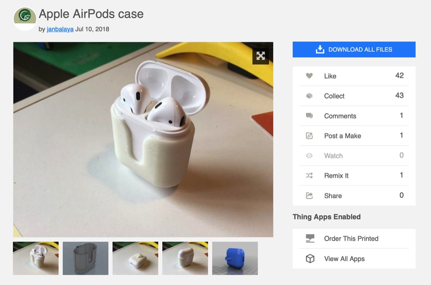 Custom cases for airpods are borrowed from the cad data sharing site 00005